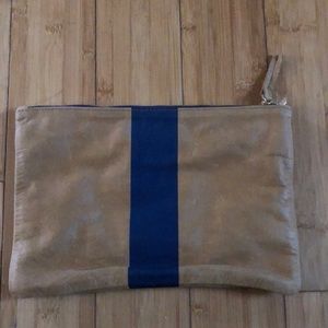 Clare Vivier Navy Stripe Clutch